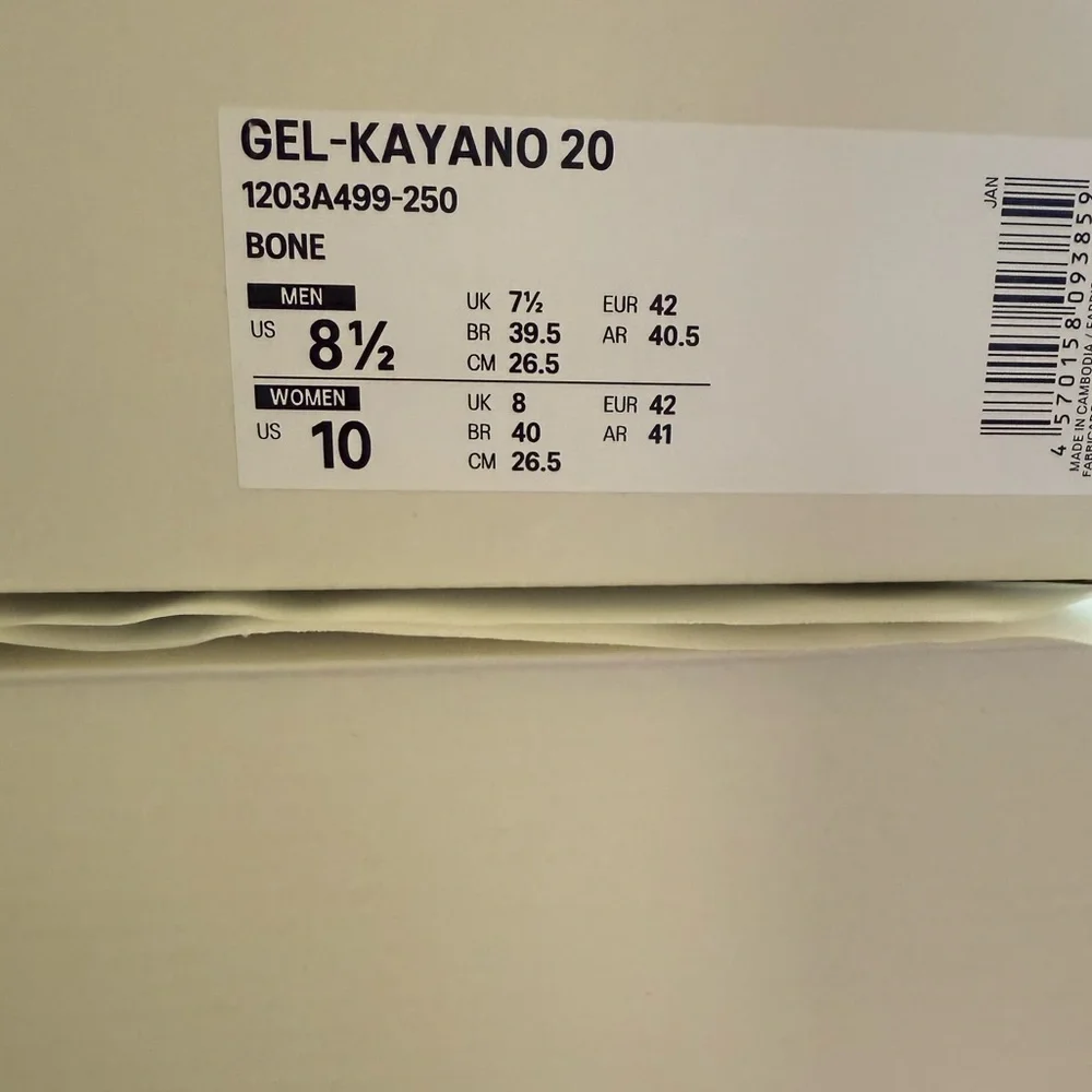 Men Sz 8.5 Women Sz 10 HAL STUDIOS x ASICS Gel Kayano 20 Bone Sneaker Shoes New - Picture 9 of 9